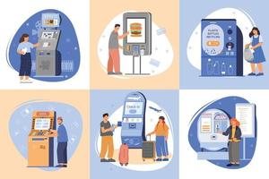 Self Service Composition Set Flat vector