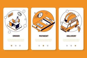 Asian Food Delivery Mobile App Design vector
