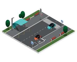 Isometric Colored City Constructor Elements Concept vector