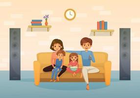 Family Holidays Flat Cartoon Composition vector