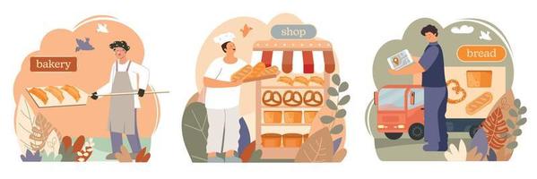 Bakery Composition Flat vector