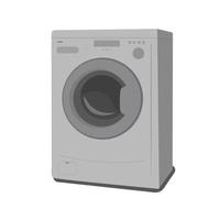 Automatic washing machine gray, vector graphics