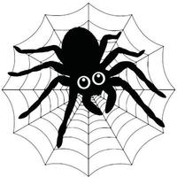 Black Spider on his Web vector