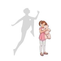 Cute Girl Dreaming of Ballet Dancing vector