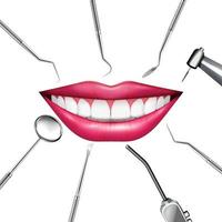 Dental Equipment Mouth Composition vector