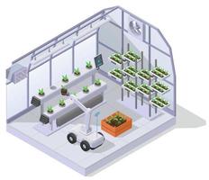 Modern Greenhouse Isometric Composition vector