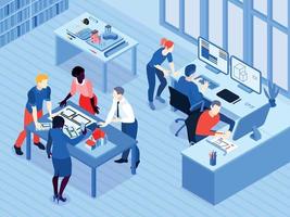 Architect Work Isometric View vector