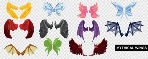 Mythical Masks Transparent Set vector