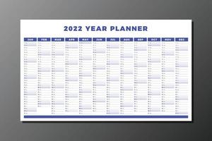 2022 Year Planner Template vector