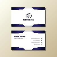 geometric blue business card template vector