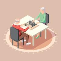 Elderly People Playing Chess vector