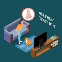 Allergy Isometric Composition vector