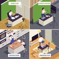 Blogger Vlogger Isometric Concept vector