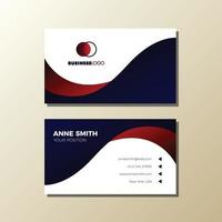 blue and red business card template vector