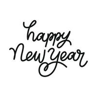 Happe New Year hand lettering calligraphy isolated on white background vector