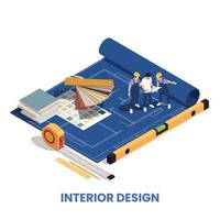 Interior Designer Isometric Composition vector