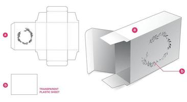 caja de jabón y corona estampada con plantilla troquelada de hoja de plástico transparente vector