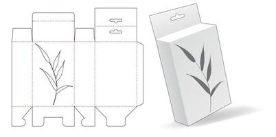 caja colgante con plantilla troquelada de hierba estarcida vector