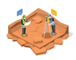 Pit Measurements Isometric Composition vector