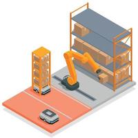 Modern Warehouse Isometric Concept vector