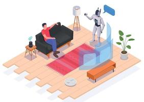 People Using Interfaces Isometric Composition vector