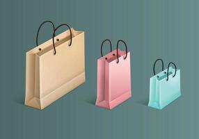 concepto realista de bolsa de compras vector