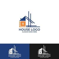 diseño de logotipo de bienes raíces de vector de casa abstracta