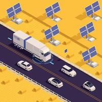 Electric Truck Isometric Composition vector