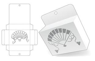 caja colgante con plantilla troquelada divertida de mano china estampada vector