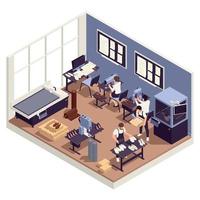 Shoes Production Isometric Concept vector