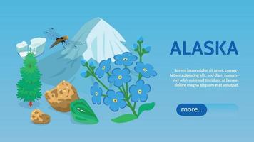 banner web isométrico de alaska vector