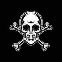 Skull head with crossbones logo vector