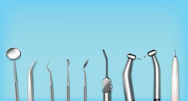 Dentists Tools Realistic Composition vector