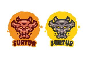 logotipo de calavera sultur para juegos, iconos y más vector