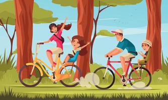 Cycling Family Background vector