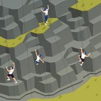 Sport Climbing Isometric Composition vector