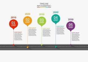 Plantilla de infografía de hoja de ruta de negocios de presentación vector