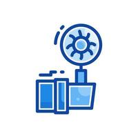 virus search filled line style icon vector