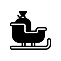 sledge solid line style icon. vector illustration for graphic design, website, app. Christmas theme