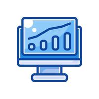 statistics filled line style icon vector