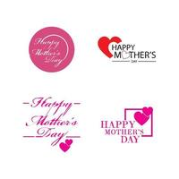 happy mothers day logo icon vector illustration design template