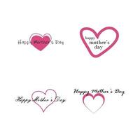 happy mothers day logo icon vector illustration design template