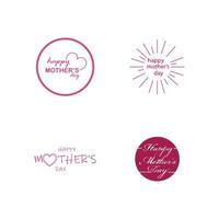 happy mothers day logo icon vector illustration design template