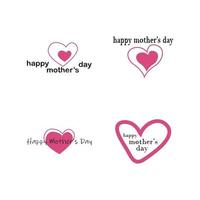 happy mothers day logo icon vector illustration design template