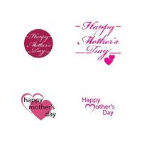 happy mothers day logo icon vector illustration design template