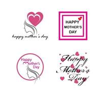 happy mothers day logo icon vector illustration design template