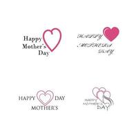 happy mothers day logo icon vector illustration design template