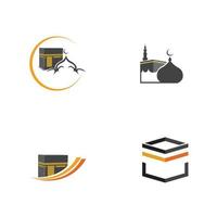 Kaaba Mecca Symbol Logo Illustration design template vector