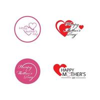 happy mothers day logo icon vector illustration design template