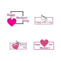 happy mothers day logo icon vector illustration design template